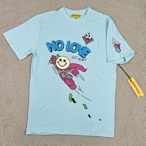 CivilizeD Shirt Mens Small Blue No Love Just Money Self Mode Graphic Tee Cartoon